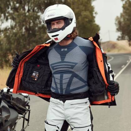Geacă Moto din Textil GoreTex RICHA BRUTUS GTX · Gri / Albastru / Roșu  - 3
