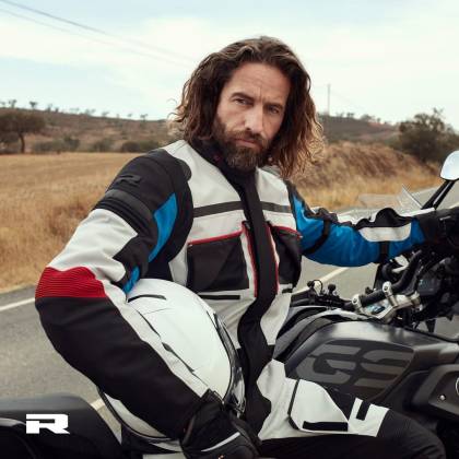 Geacă Moto din Textil GoreTex RICHA BRUTUS GTX · Gri / Albastru / Roșu  - 1