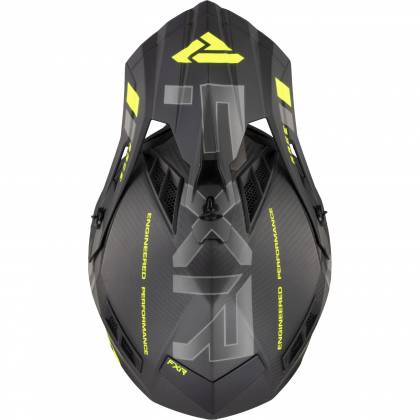 Cască Enduro - Cross - Snowmobil FXR RACING HELIUM CARBON W / D-RING · Negru / Verde-Flou  - 4