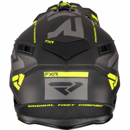 Cască Enduro - Cross - Snowmobil FXR RACING HELIUM CARBON W / D-RING · Negru / Verde-Flou  - 3