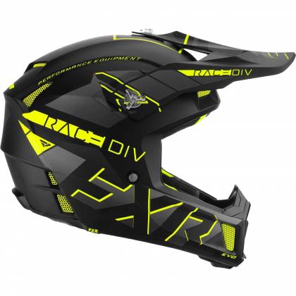 Cască Enduro - Cross - Snowmobil FXR RACING CLUTCH EVO 2023 · Negru / Galben-Fluo  - 1