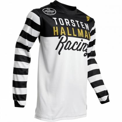 Tricou Enduro - Cross THOR HALLMAN RINGER · Negru / Alb  - 0