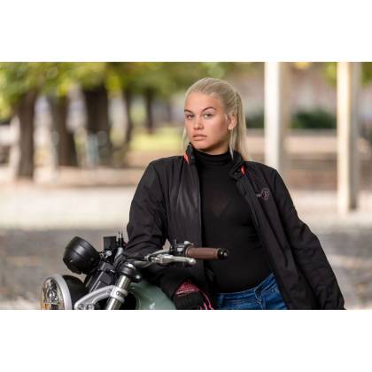 Geacă Moto Damă din Textil SIXGEAR STELLA · Negru  - 1