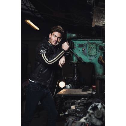 Geacă Moto din Piele SEGURA VENTURA · Negru / Gri  - 3