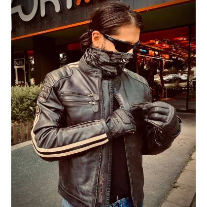 Geacă Moto din Piele SEGURA VENTURA · Negru / Gri  - 2