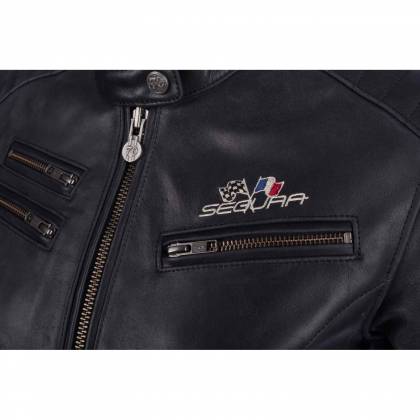 Geacă Moto din Piele SEGURA FUNKY SPEED · Negru / Alb  - 3