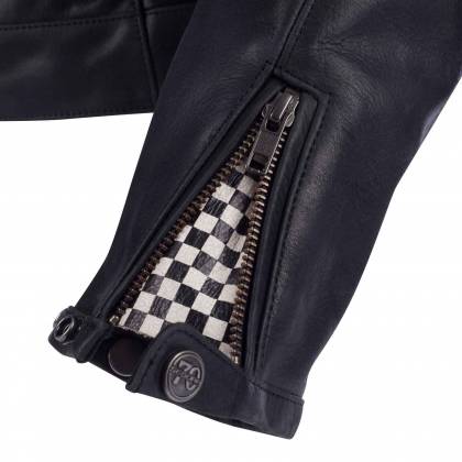 Geacă Moto Damă din Piele SEGURA LADY FUNKY SPEED · Negru / Alb  - 4