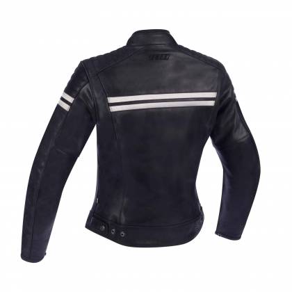 Geacă Moto Damă din Piele SEGURA LADY FUNKY SPEED · Negru / Alb  - 1