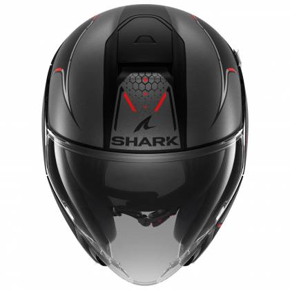 Cască Moto Open-Face SHARK CITYCRUISER KRESTONE · Gri Mat / Negru / Roșu  - 2