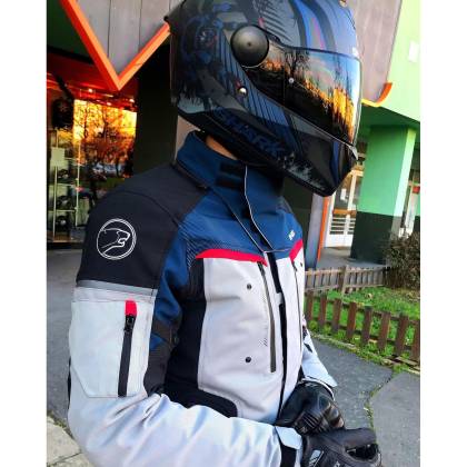 Geacă Moto din Textil BERING FREEWAY · Gri / Albastru / Negru  - 1