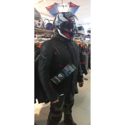 Geacă Moto Touring din Textil BERING VISION · Negru / Roșu  - 3