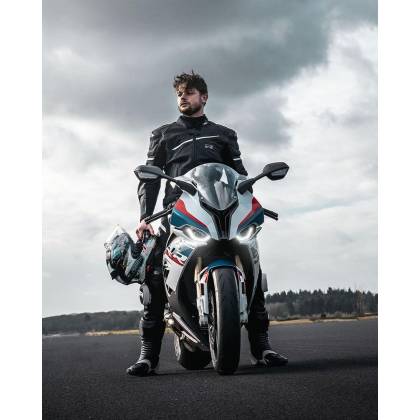 Geacă Moto din Piele & Textil RICHA MUGELLO 2 · Negru / Gri  - 6