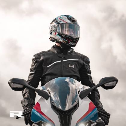 Geacă Moto din Piele & Textil RICHA MUGELLO 2 · Negru / Gri  - 3