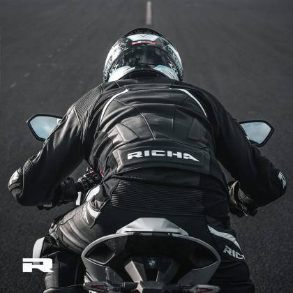 Geacă Moto din Piele & Textil RICHA MUGELLO 2 · Negru / Gri  - 5
