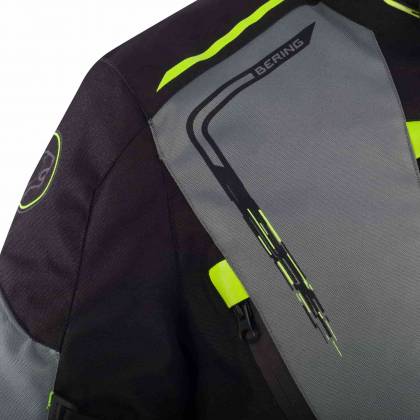 Geacă Moto Touring din Textil BERING VISION · Negru / Gri / Verde-Flou  - 2
