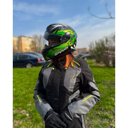 Geacă Moto Touring de Damă BERING LADY VISION · Negru / Gri / Verde-Flou  - 3