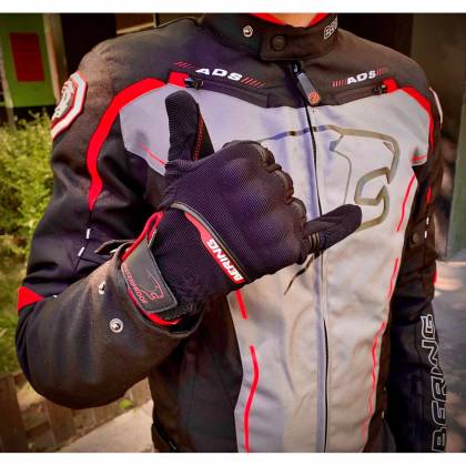 Geacă Moto din Textil BERING KALOWAY · Negru / Roșu  - 5