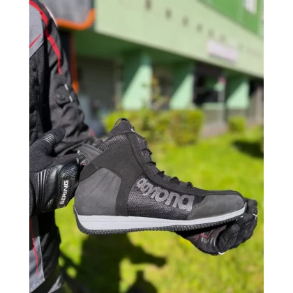 Ghete Moto din Piele Naturală & Textil DAYTONA AC4 WD · Negru  - 2