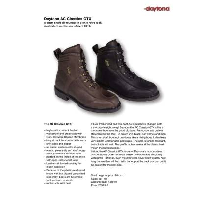 Ghete Moto GoreTex & Piele Naturală DAYTONA AC CLASSICS GTX · Negru  - 12