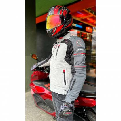 Geacă Moto din Textil BERING PORTLAND · Negru / Gri  - 3