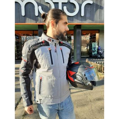 Geacă Moto din Textil BERING PORTLAND · Negru / Gri  - 4