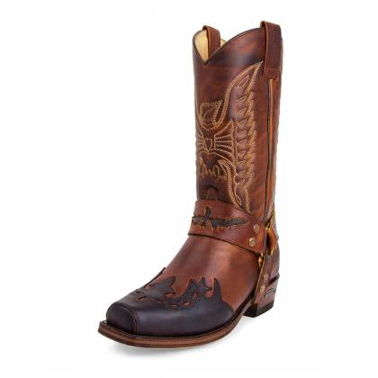 Cizme Cowboy Unisex din Piele Naturală SENDRA BOOTS 7862 Seta Sprinter Chocolate-Evolution Tang · Maro  - 1