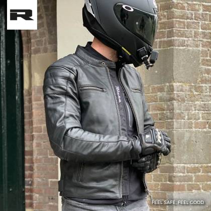 Geacă Moto din Piele RICHA DAYTONA 2 · Negru  - 1