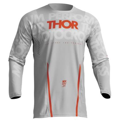 Tricou Enduro - Cross THOR PULSE MONO 2023 · Gri / Portocaliu  - 0