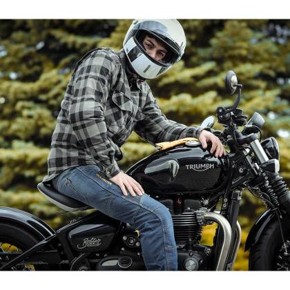 Cămașă Moto cu Protecții TRILOBITE 1971 TIMBER 2.0 · Gri / Negru  - 3