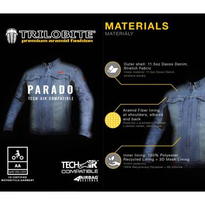 Geacă Moto din Denim TRILOBITE PARADO TECH-AIR · Negru  - 8