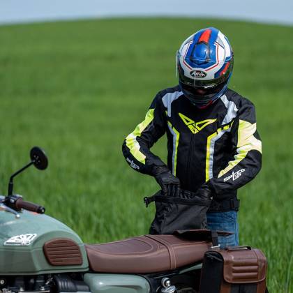 Geacă Moto de Vară din Textil SPEED UP PACE · Negru / Verde-Fluo  - 1
