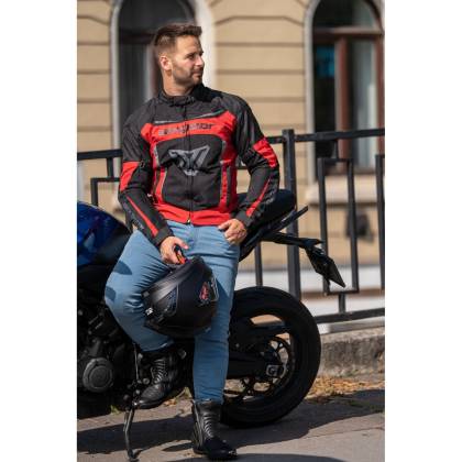 Geacă Moto de Vară din Textil SIXGEAR COOLER · Negru / Roșu  - 2