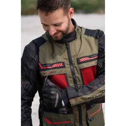 Geacă Moto din Textil SIXGEAR MUDLAND · Negru / Verde-Olive  - 3