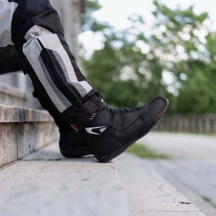 Ghete Moto din Piele & Textil SIXGEAR SPARK · Negru / Alb  - 4