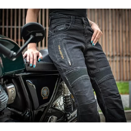 Blugi Moto Damă cu Kevlar TRILOBITE PARADO LADY · Negru  - 2