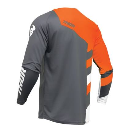 Tricou Enduro - Cross THOR SECTOR CHECKER 2024 · Gri / Portocaliu  - 1