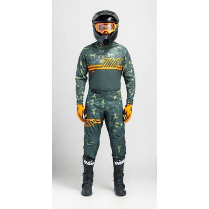 Pantaloni Enduro - Cross THOR SECTOR DIGI CAMO 2024 · Verde / Portocaliu  - 3