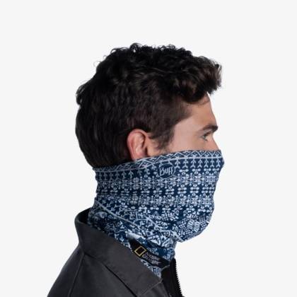Bandană tubulară multifunctională BUFF ORIGINAL ECOSTRETCH NATIONAL GEOGRAPHIC KURZEME DARK NAVY · Albastru / Alb  - 7