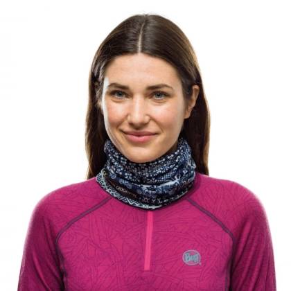 Bandană tubulară multifunctională BUFF ORIGINAL ECOSTRETCH NATIONAL GEOGRAPHIC KURZEME DARK NAVY · Albastru / Alb  - 3