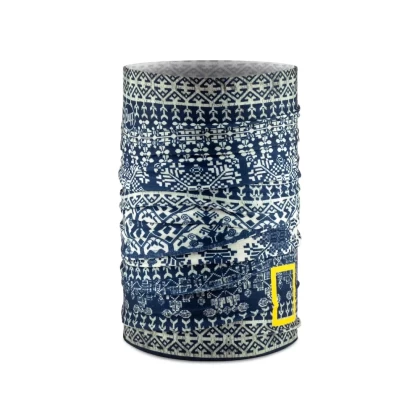 Bandană tubulară multifunctională BUFF ORIGINAL ECOSTRETCH NATIONAL GEOGRAPHIC KURZEME DARK NAVY · Albastru / Alb  - 2