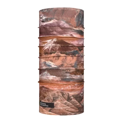 Bandană tubulară multifunctională BUFF ORIGINAL ECOSTRETCH NATIONAL GEOGRAPHIC DOWNY MULTI · Maro  / Mov  - 2