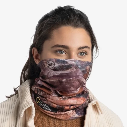 Bandană tubulară multifunctională BUFF ORIGINAL ECOSTRETCH NATIONAL GEOGRAPHIC DOWNY MULTI · Maro  / Mov  - 3