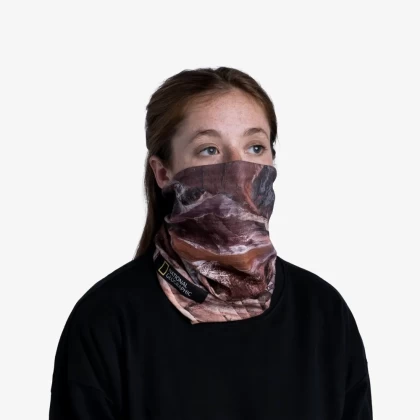 Bandană tubulară multifunctională BUFF ORIGINAL ECOSTRETCH NATIONAL GEOGRAPHIC DOWNY MULTI · Maro  / Mov  - 7