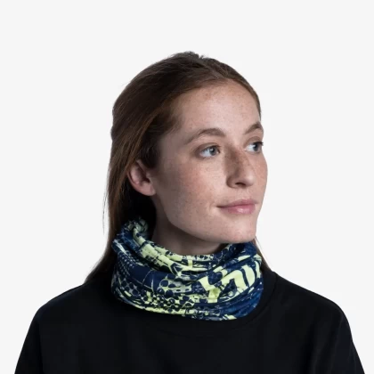 Bandană tubulară multifunctională BUFF ORIGINAL ECOSTRETCH HAVOC BLUE · Albastru / Verde  - 3