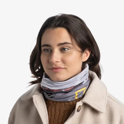 Bandană tubulară multifunctională BUFF ORIGINAL ECOSTRETCH NATIONAL GEOGRAPHIC SHANN MULTI · Gri / Portocaliu  - 2