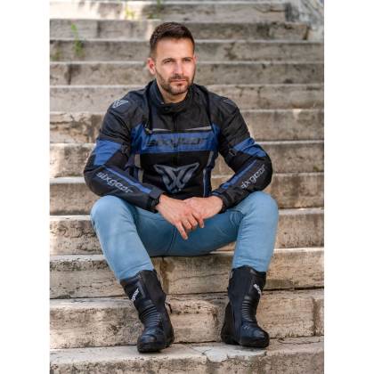Geacă Moto de Vară din Textil SIXGEAR COOLER · Negru / Albastru  - 6