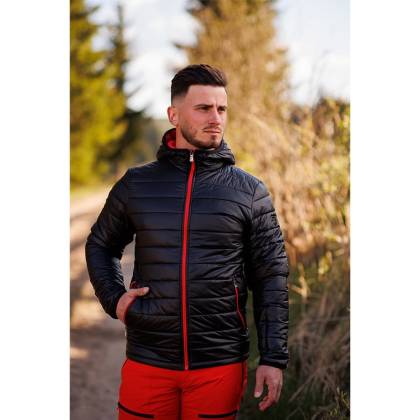 Geacă Puf cu Pene de Gâscă STRINDBERG 2146/3  · Negru / Roșu  - 1