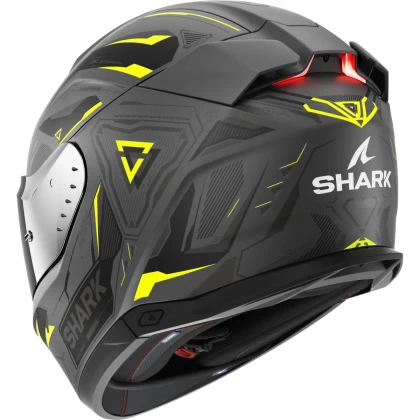 Cască Moto Integrală SHARK SKWAL i3 LINIK cu Lumini de Frână · Negru Mat / Gri / Galben  - 2