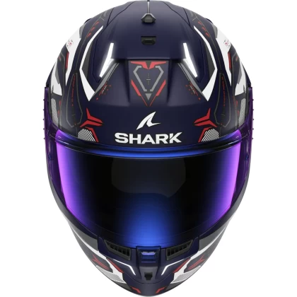 Cască Moto Integrală SHARK SKWAL i3 LINIK cu Lumini de Frână · Albastru Mat / Alb / Roșu  - 1
