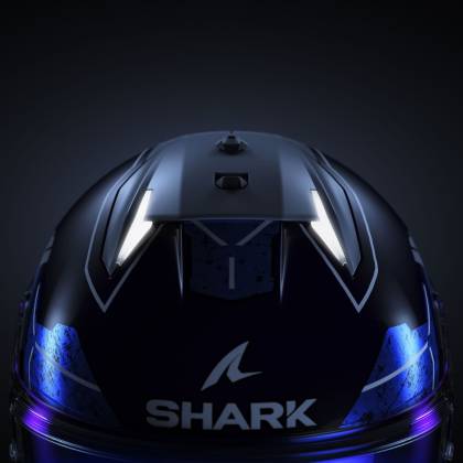 Cască Moto Integrală SHARK SKWAL i3 LINIK cu Lumini de Frână · Albastru Mat / Alb / Roșu  - 10